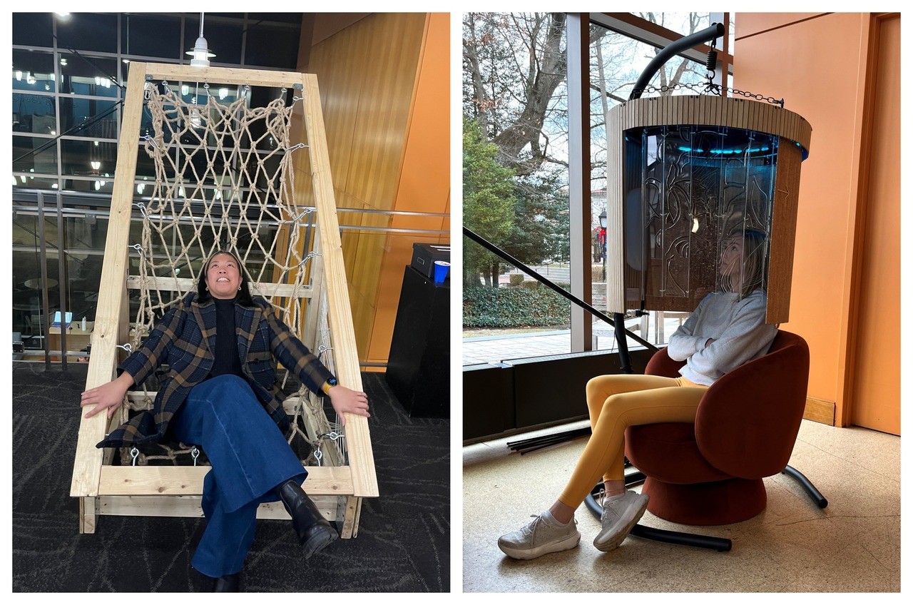 Swing/Sway installation (left) and Solara Light Therapy installation (right)